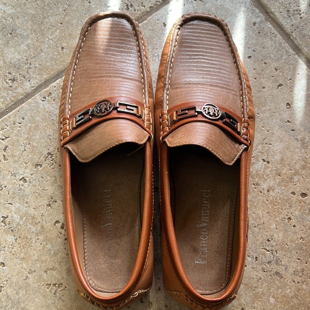 Franco Vanucci Faux Leather Tan Brown Loafers